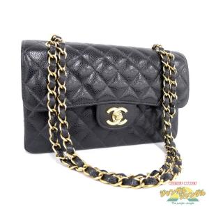 シャネル CHANEL マトラッセ23 Wチェーンショルダーバッグ キャビアスキン Wフラップ ブラック×ゴールド金具【中古】[su]｜junglejungle