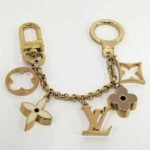 【中古】LOUIS VUITTON バッグ チャーム チェーン フルール ドゥ モノグラム キーホルダー メッキ M65111｜junglejungle