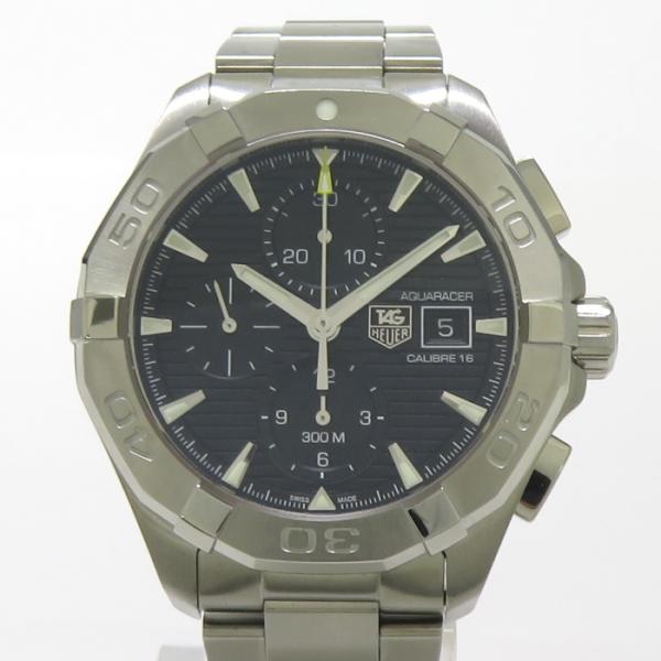 【中古】TAG HEUER 腕時計 アクアレーサー キャリバー16 クロノグラフ 自動巻き ブラック...