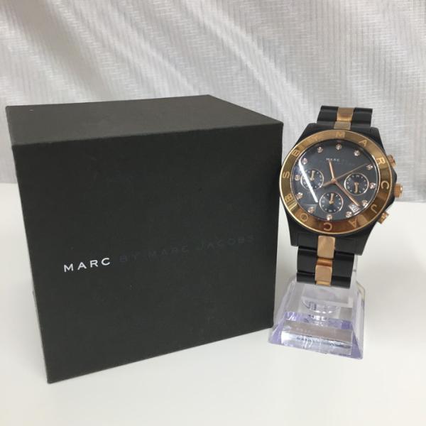 【中古】MARC BY MARC JACOBS クオーツ腕時計 ブラック ゴールド MBM3180 ...