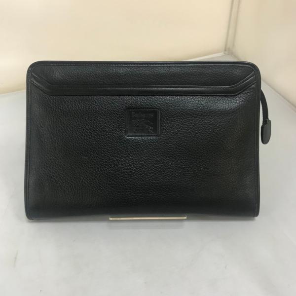 【中古】Burberrys セカンドバッグ レザー ブラック [jgg]