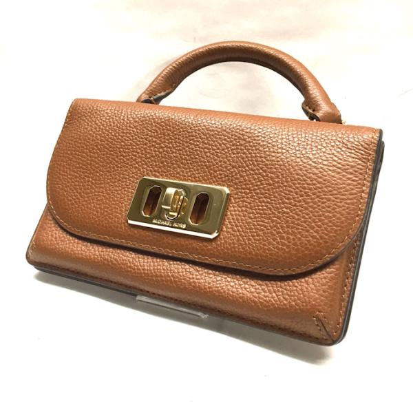 【中古】MICHAEL KORS ハンドバッグ レザー ブラウン [jgg]