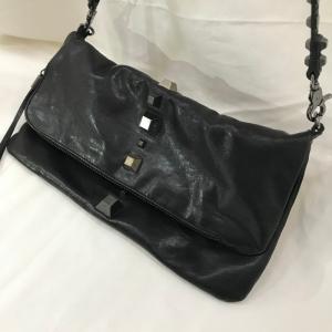 【中古】DIESEL INDUSTRY ショルダーバッグ レザー ブラック [jgg]｜junglejungle