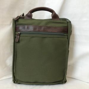 【中古】ブロンプトン 2WAYショルダーバッグ 帆布 レザー カーキ系[jgg]｜junglejungle