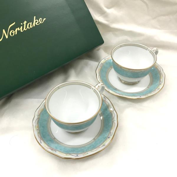 【中古】Noritake ティーカップ＆ソーサー 2客セット 花麗句 ハナレイク [jgg]