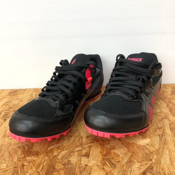アシックス ランニングスパイク F460122 ブラック ピンク 表記サイズ26.0 [jgg]
