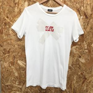 【中古】 ディーゼル メンズ 半袖Tシャツ ホワイト コットン100％ RN93243 CA25594 [jgg]｜junglejungle