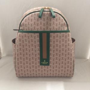 【中古】LANVIN ランバン フェアリーリュック ブラウン グリーン PVC レザー [jgg]｜junglejungle