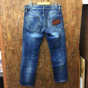 中古 ディースクエアード 格安店 メンズ ダメージデニムパンツ ブルー Jggi パッチワーク 表記サイズ 44