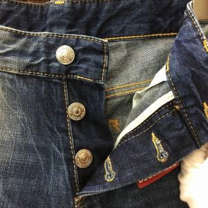 中古 ディースクエアード 格安店 メンズ ダメージデニムパンツ ブルー Jggi パッチワーク 表記サイズ 44