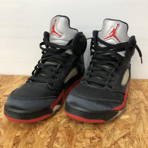 【中古】NIKE メンズスニーカー JORDAN5 satin bred ブラック 136027-0...