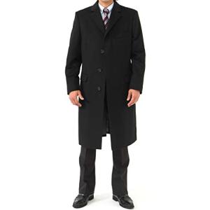 藤井毛織＞ ピュア カシミヤ100% チェスターコート （日本製） 黒 （S