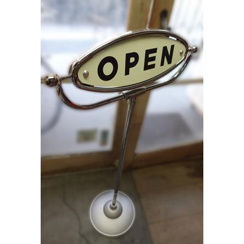 OPEN&amp;CLOSED サインスタンド　シルバー