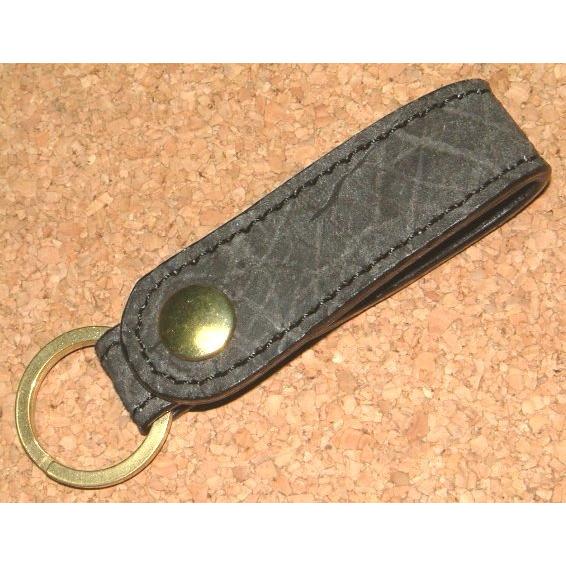 DOLCE VITA 最高級 ヒポポタマス カバ革 皮革製 キーホルダー (墨染めグレー) エレファ...