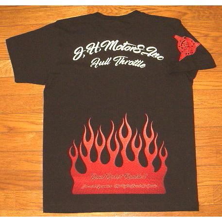 FULL THROTTLE フルスロットル ヘビーコットン生地 半袖 Tシャツ (黒×赤白) フレイ...