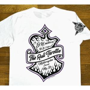 FULL THROTTLE フルスロットル ヘビーコットン生地 ピンストライプ 半袖 Tシャツ (白...