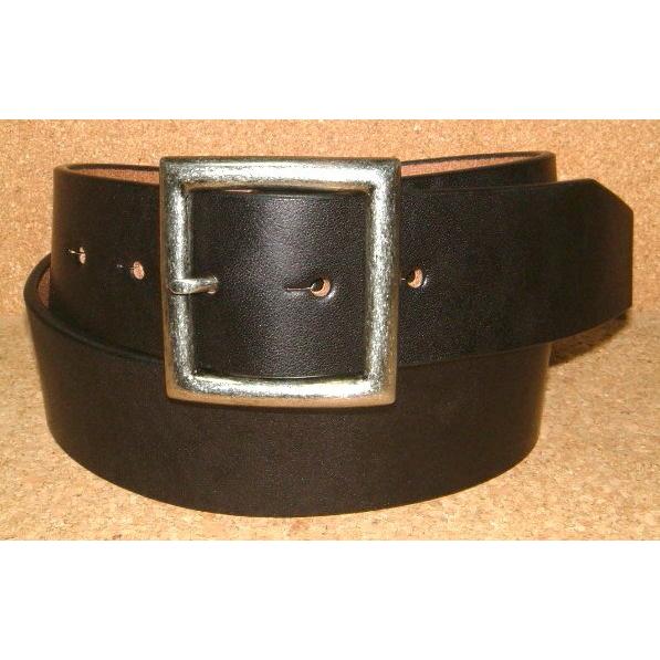 【ファニー FUNNY】 高級 肉厚 サドルレザー製 牛革製 手染め ギャリソンベルト (黒) 茶芯...