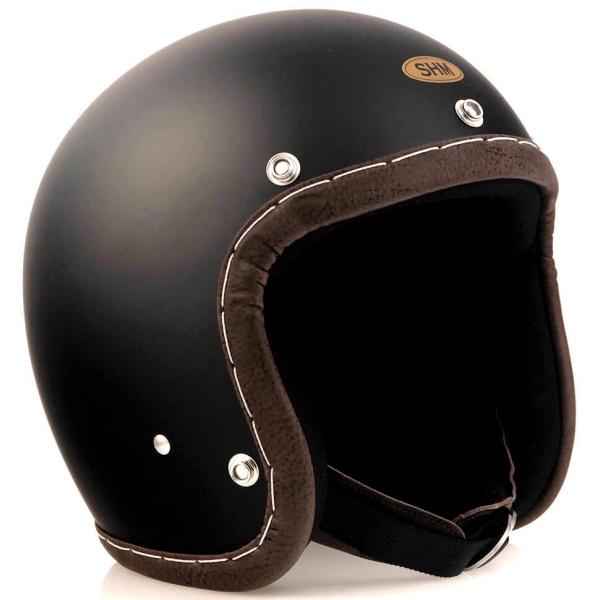 SG規格取得 【SHM】 Lot-106 イタリアンレザートリム ハンドステッチ ジェットヘルメット...