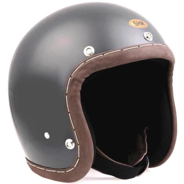 SG規格取得 【SHM】 Lot-113 イタリアンレザートリム ハンドステッチ ジェットヘルメット...
