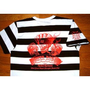 POWERROD 66 パワーロッド66 ヘビーコットン生地 囚人 極太 ボーダー柄 半袖 Tシャツ...