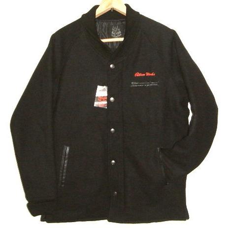 限定生産 OUTLAW WORKS アウトローワークス バイカー仕様 肉厚 ウール メルトン生地 刺...