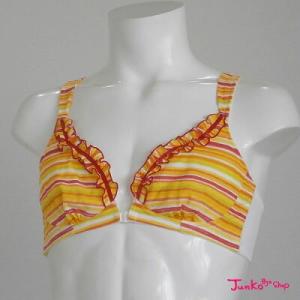 ボーダーブラオレンジ メンズブラ 日本製 かわいい セクシーインナー エレガント男性用ブラジャー ブ...