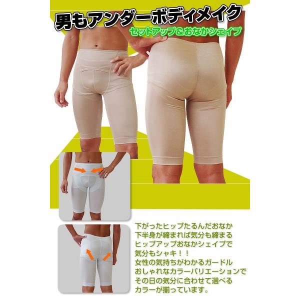 メンズガードル ベージュ Mサイズ L サイズ XL サイズ 男性用ガードル 日本製 ヒップアップ ...