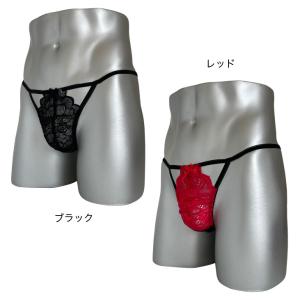 Ｇストリング Ｔバック レース ブラック レッド セクシー 日本製 sexyシリーズ メンズショーツ 男性用パンティ 男性用女性下着 ネコポス便可
