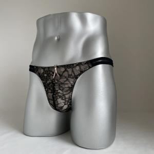 男性用スキャンティー Tバック ブラック レース...の商品画像