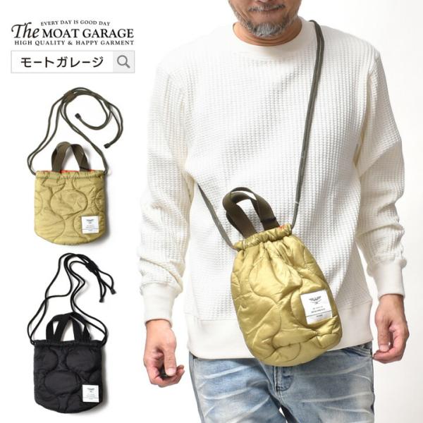 肩掛け 巾着 バッグ 小さいサイズ ミリタリー アメカジ シンプル 30代 40代 50代 60代