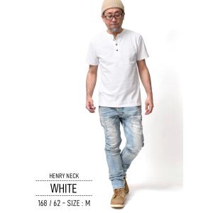 ヘンリーネック 半袖 Tシャツ メンズ 厚手 ...の詳細画像2