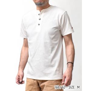 ヘンリーネック 半袖 Tシャツ メンズ 厚手 ...の詳細画像5