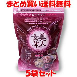 美人玄米 黒米入り玄米 無洗米 1kg×5袋セット まとめ買い送料無料