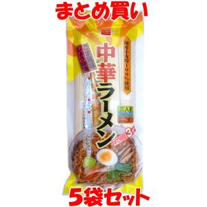 健康フーズ 中華ラーメン (スープ 香味油付き) 3人前(めん70gx3)×5袋セット まとめ買い