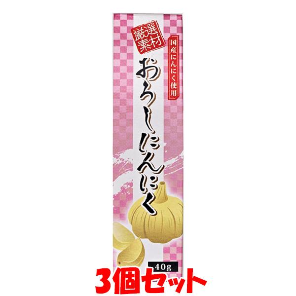 東京フード 厳選素材 おろしにんにく チューブ入り 40g×3個セット ゆうパケット送料無料 ※代引...