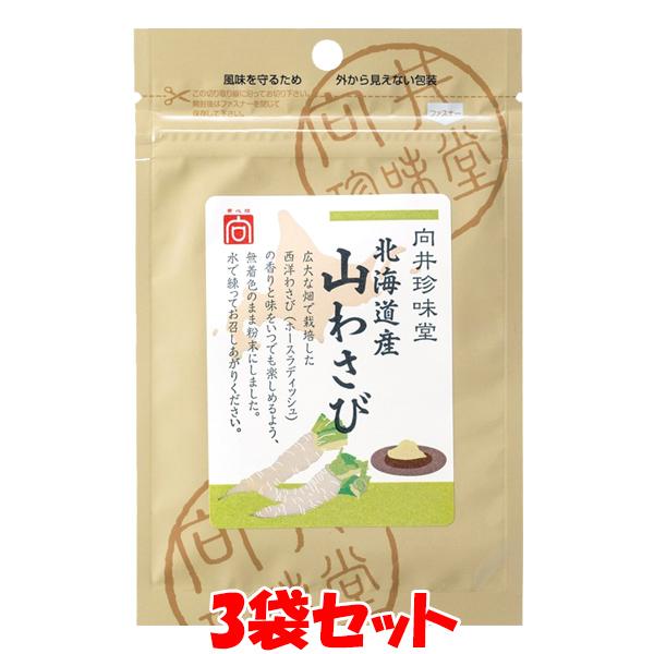 向井珍味堂 北海道産 山わさび ワサビ 山葵 粉末 袋入 12g×3袋セット ゆうパケット送料無料 ...