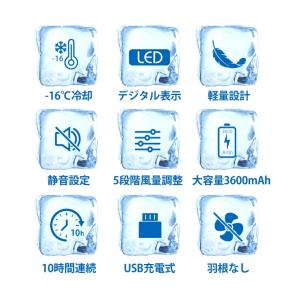 シシベラ ネックファンPRO 大風量 超軽量 ...の詳細画像5