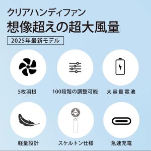 ★ハンディファン 大風量 シシベラ クリアハン...の詳細画像2