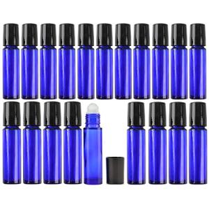 Jie Du ロールオン ボトル 10ml 遮光瓶 小分け ガラスボトル 詰め替え 容器 エッセンシャルオイル 遮光ビン ブルー
