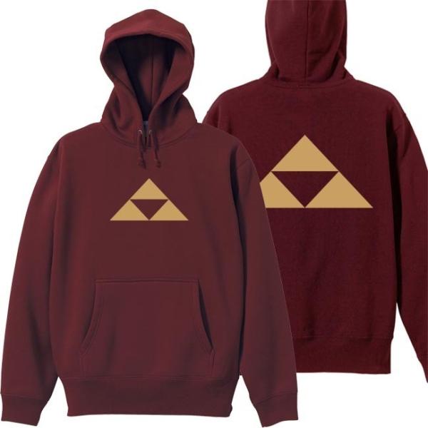 戦国武将 プルオーバーパーカー 北条義時 エンジ 3L XXL 家紋 三つ鱗 プリント色 キャメル