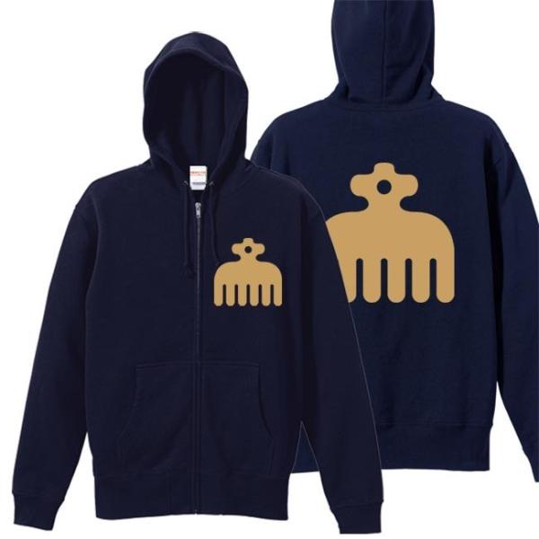 戦国武将 ジップアップパーカー 今川義元 ネイビー S M L XL 家紋 赤鳥 プリント色 キャメ...