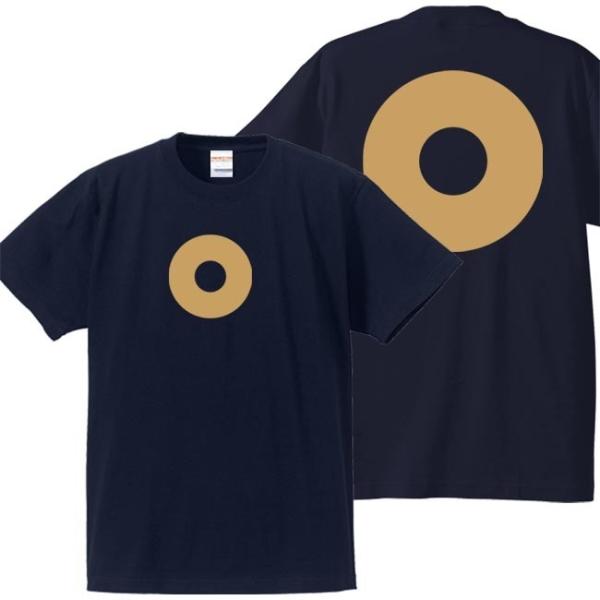 キッズ 戦国武将Ｔシャツ 加藤清正 ネイビー 90-160 家紋 蛇の目 プリント色 キャメル