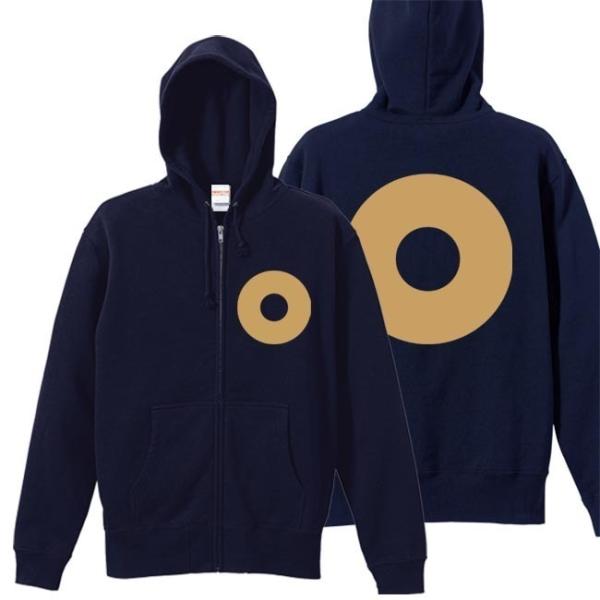 戦国武将 ジップアップパーカー 加藤清正 ネイビー 4L XXXL 家紋 蛇の目  プリント色 キャ...