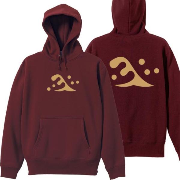 戦国武将 プルオーバーパーカー 斎藤道三 エンジ S M L XL 家紋 立浪・二頭波 プリント色 ...