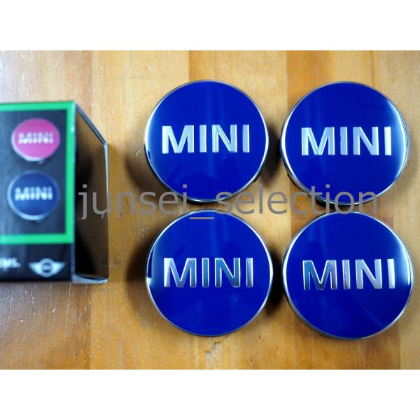 BMW MINI 純正 カラーセンターキャップ ブルー F56 F55 F54 F57 F60 1台...