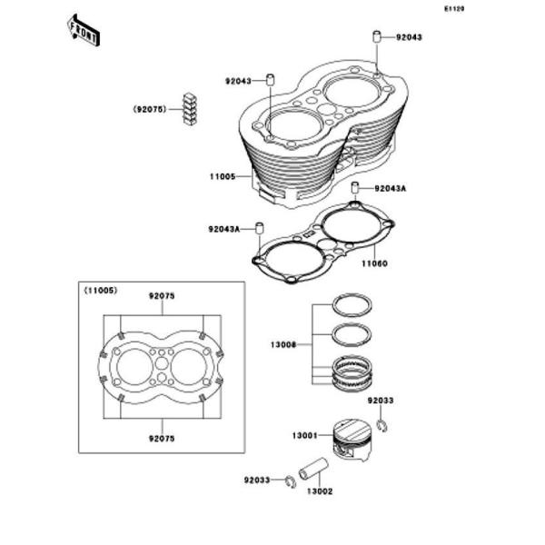 Kawasaki カワサキ 純正部品 13008-1194 リングセット(ピストン)