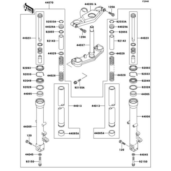 Kawasaki カワサキ 純正部品 44065-1079 ブッシング(フロントフォーク)