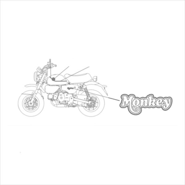 定形外 ホンダHONDA MONKEY125　サイドカバー ステッカー マーク *TYPE2*