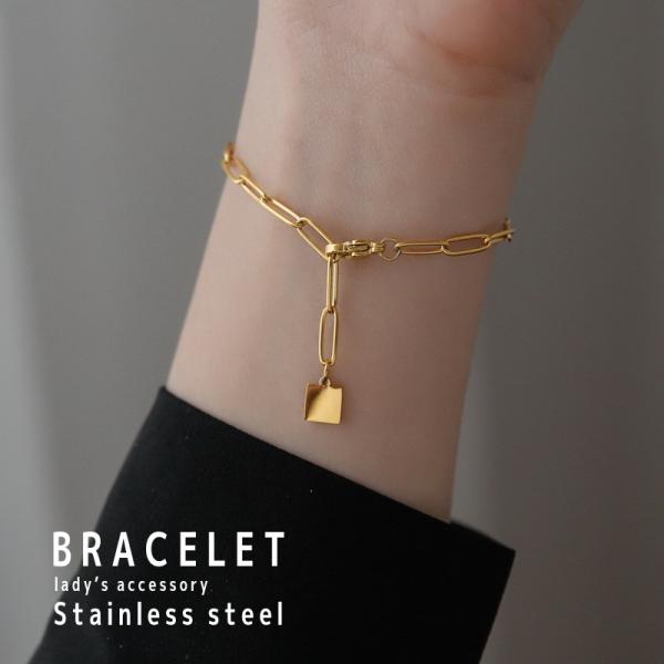 ブレスレット チェーン ステンレス 金属アレルギー対応シルバー ゴールド 金 細め 華奢 レディース...
