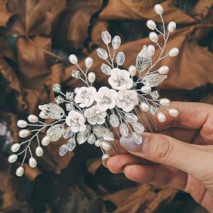 髪飾り かんざし パール 白 花 結婚式 成人...の詳細画像2